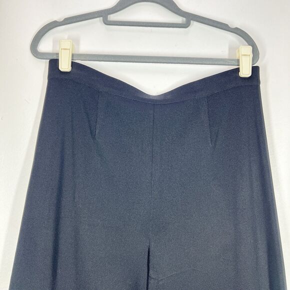 Exclusively Misook Size L petite Black Straight Leg Stretch Knit Dress Pants - Picture 4 of 7